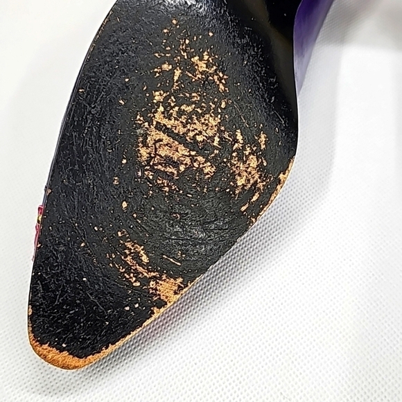 80's vintage Margaret J color block leather pumps - Picture 9 of 12